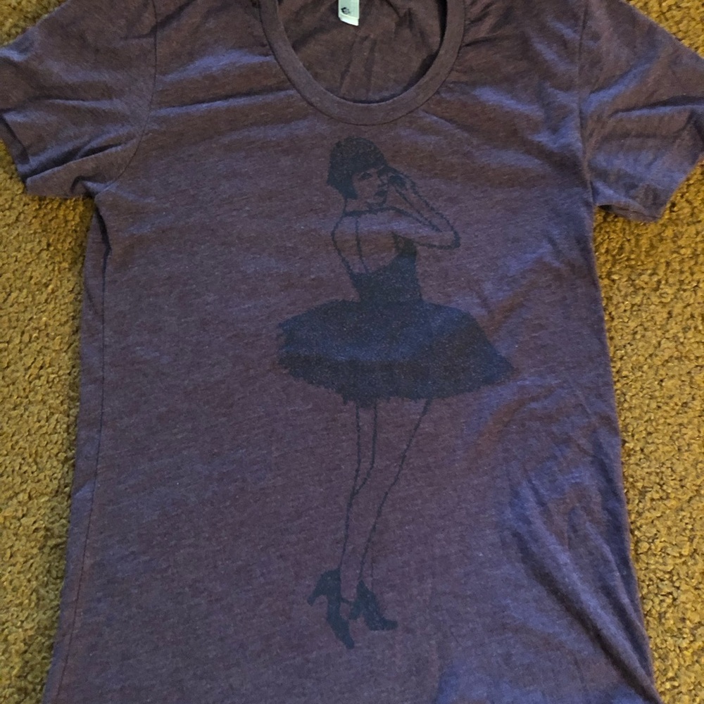 American Apparel Plum Heather Crew Neck Tee
